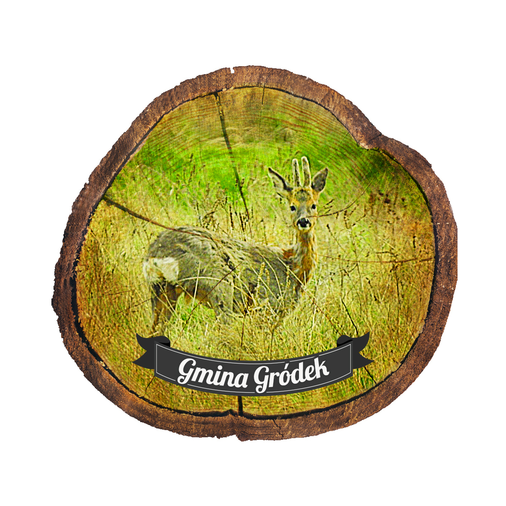 Magnes drewniany pieniek Gródek
