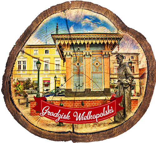 Magnes drewniany pieniek Grodzisk Wielkopolski