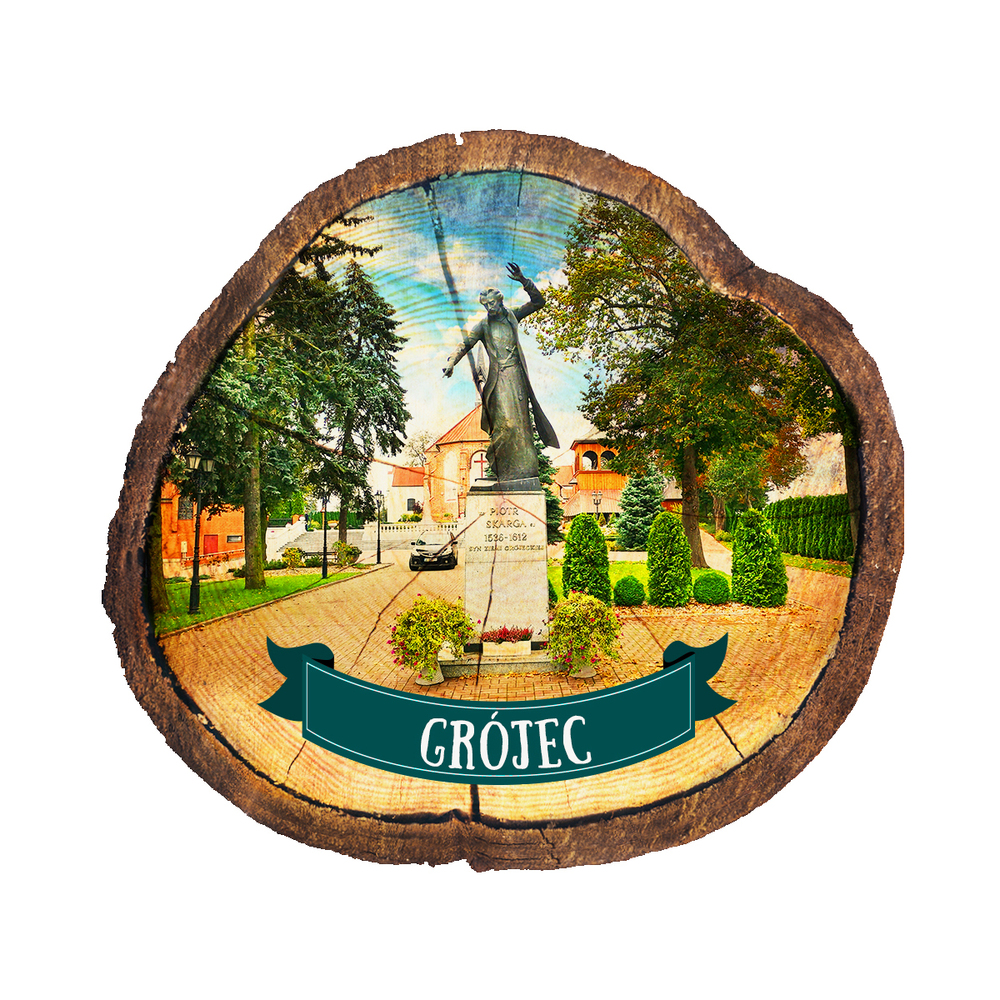 Magnes drewniany pieniek Grójec