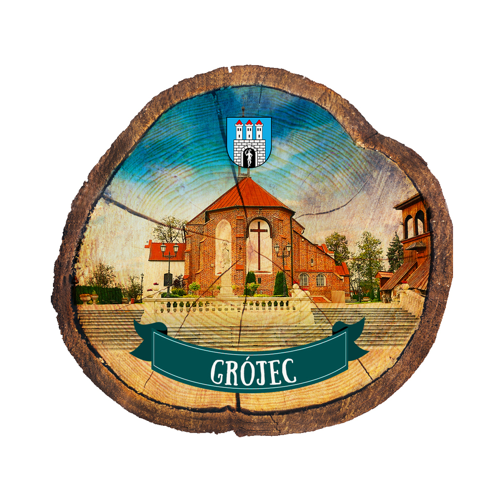 Magnes drewniany pieniek Grójec