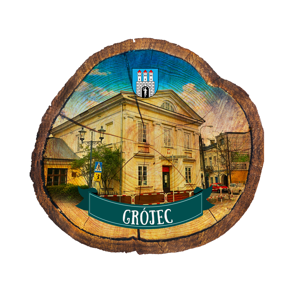 Magnes drewniany pieniek Grójec