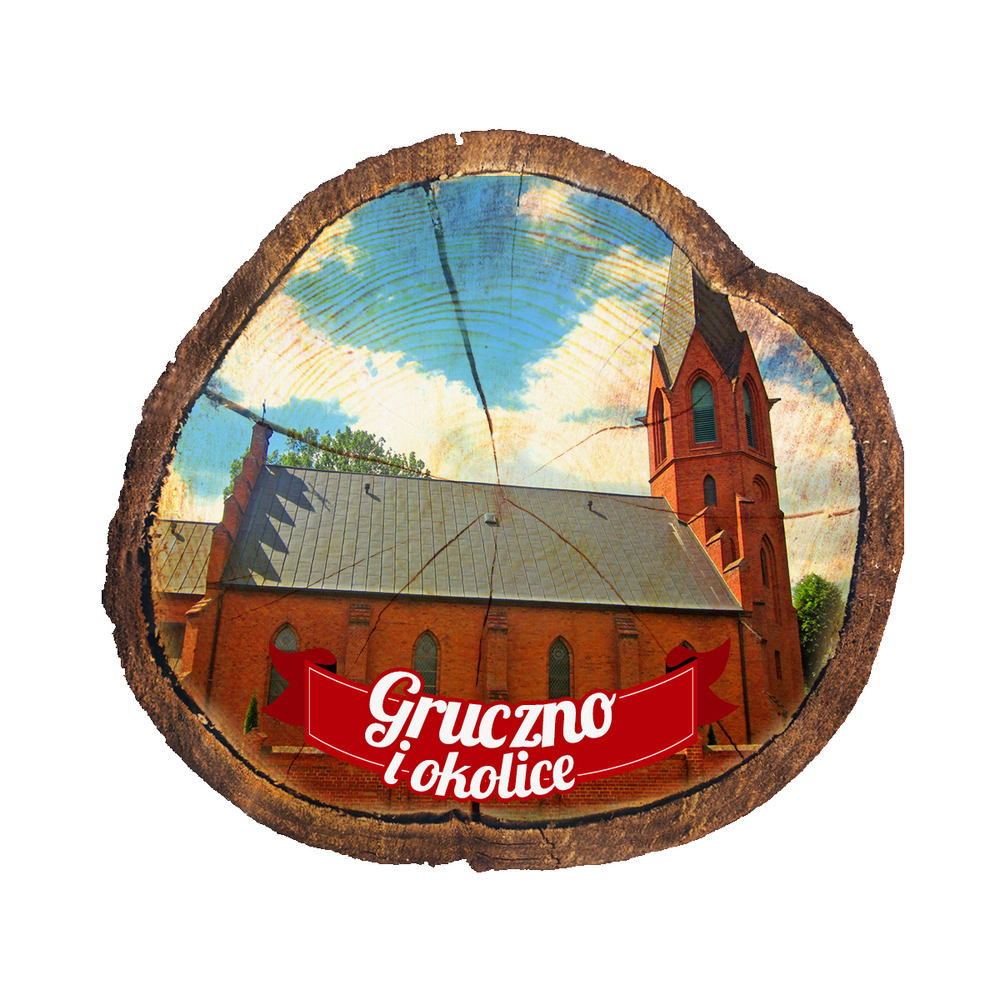 Magnes drewniany pieniek Gruczno