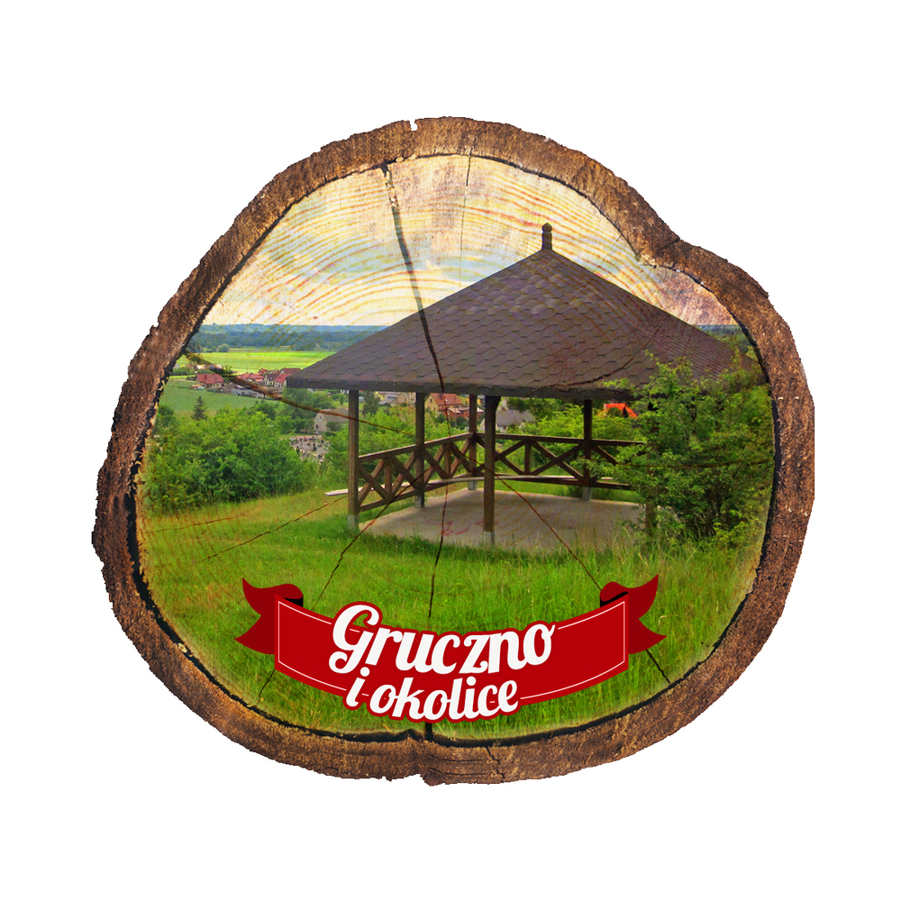 Magnes drewniany pieniek Gruczno