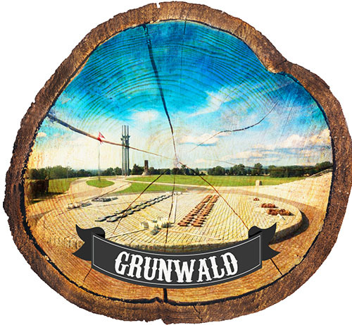 Magnes drewniany pieniek Grunwald