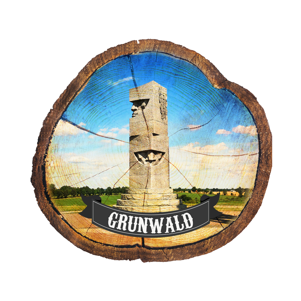 Magnes drewniany pieniek Grunwald