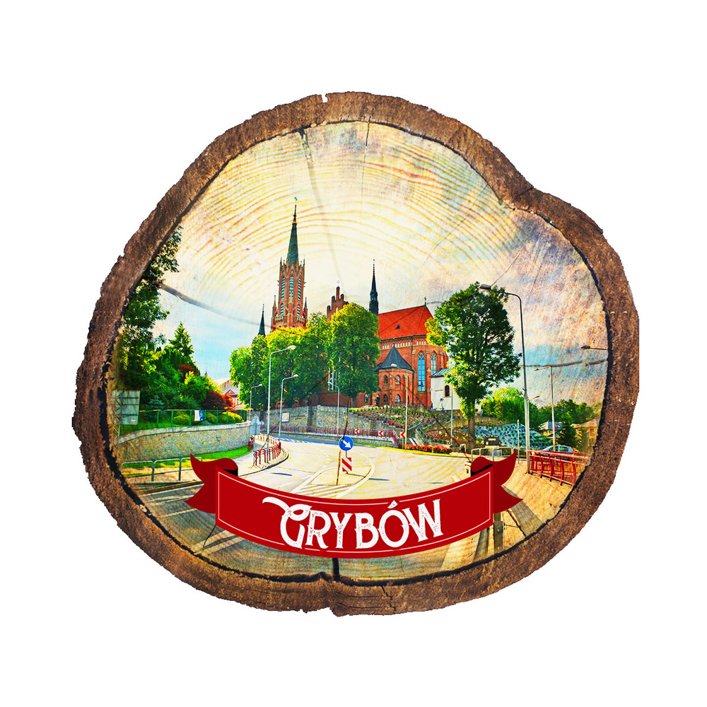 Magnes drewniany pieniek Grybów