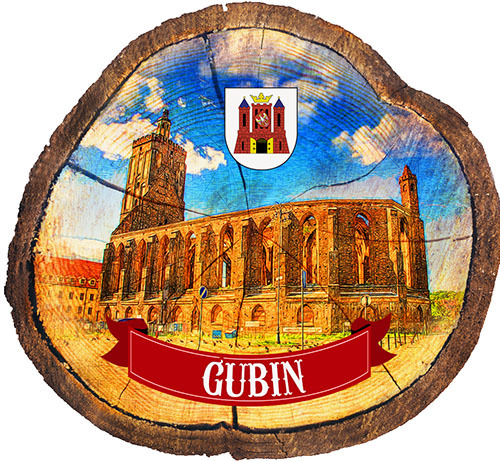 Magnes drewniany pieniek Gubin