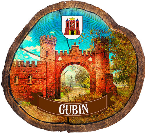 Magnes drewniany pieniek Gubin