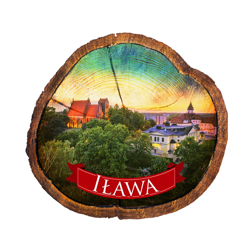 Magnes drewniany pieniek Iława