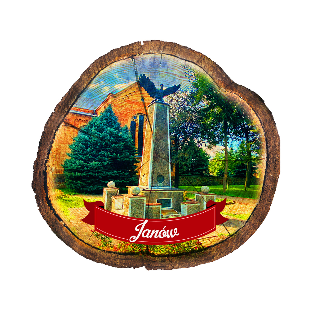 Magnes drewniany pieniek Janów