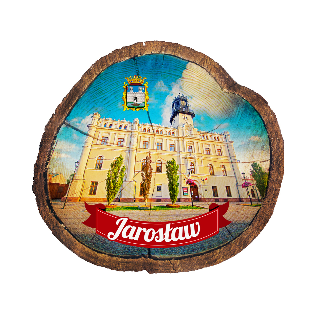 Magnes drewniany pieniek Jarosław