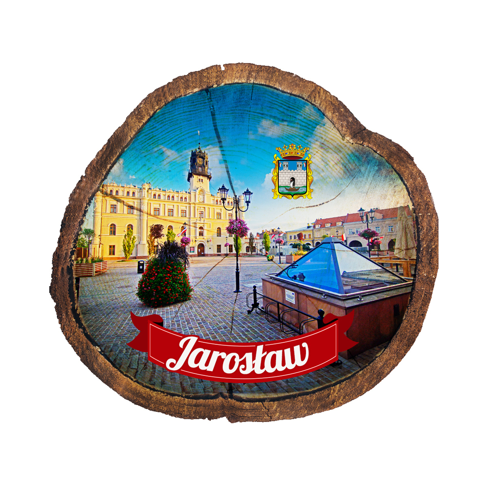 Magnes drewniany pieniek Jarosław
