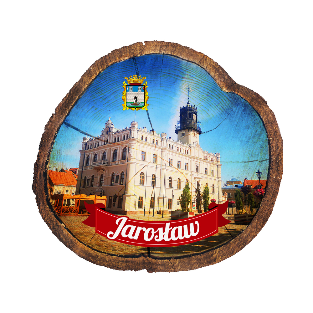 Magnes drewniany pieniek Jarosław