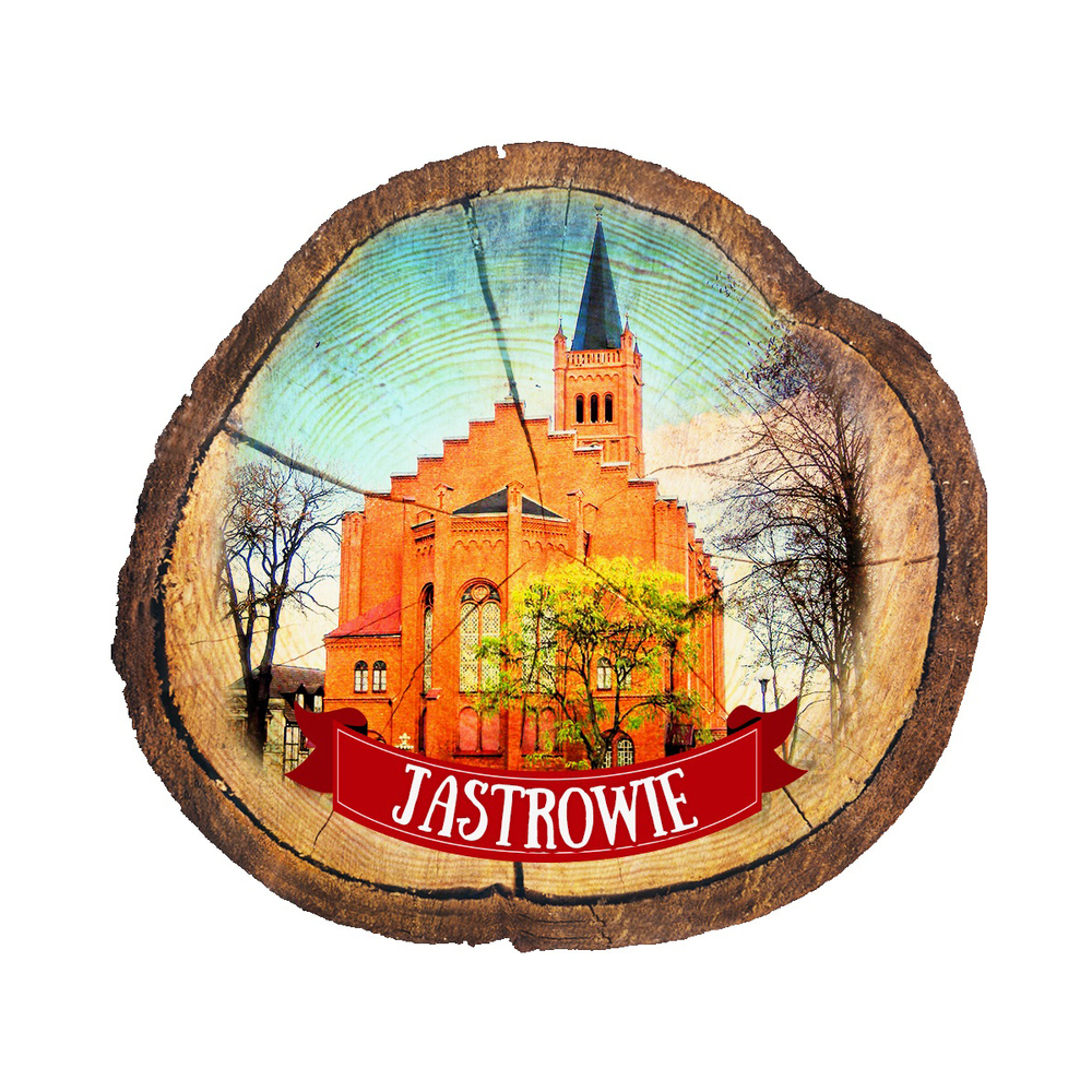 Magnes drewniany pieniek Jastrowie