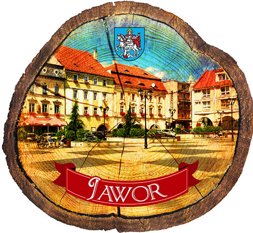 Magnes drewniany pieniek Jawor