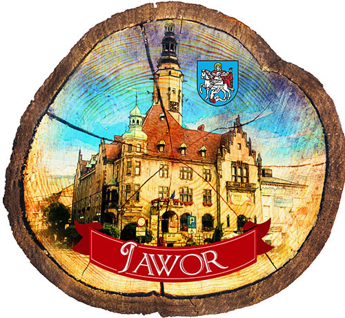 Magnes drewniany pieniek Jawor