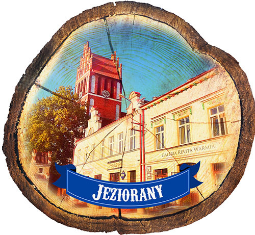 Magnes drewniany pieniek Jeziorany