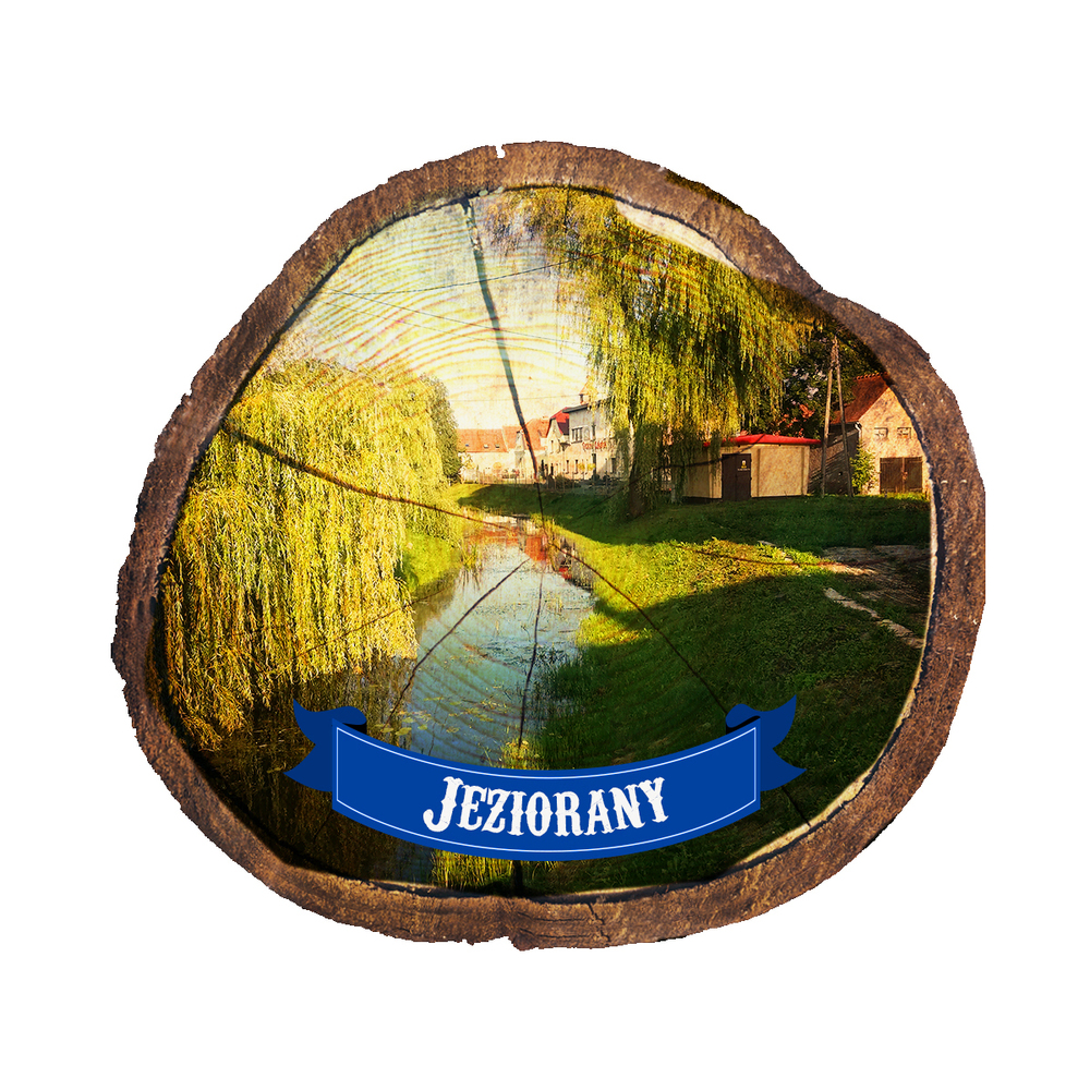 Magnes drewniany pieniek Jeziorany