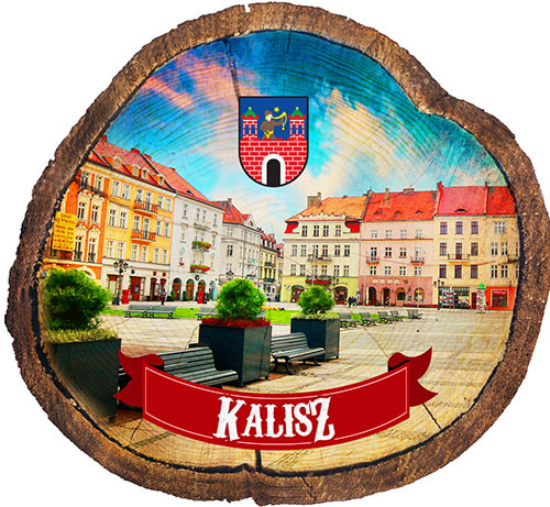 Magnes drewniany pieniek Kalisz