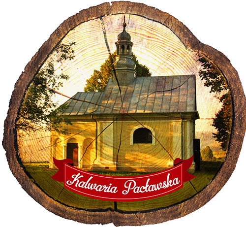 Magnes drewniany pieniek Kalwaria Pacławska