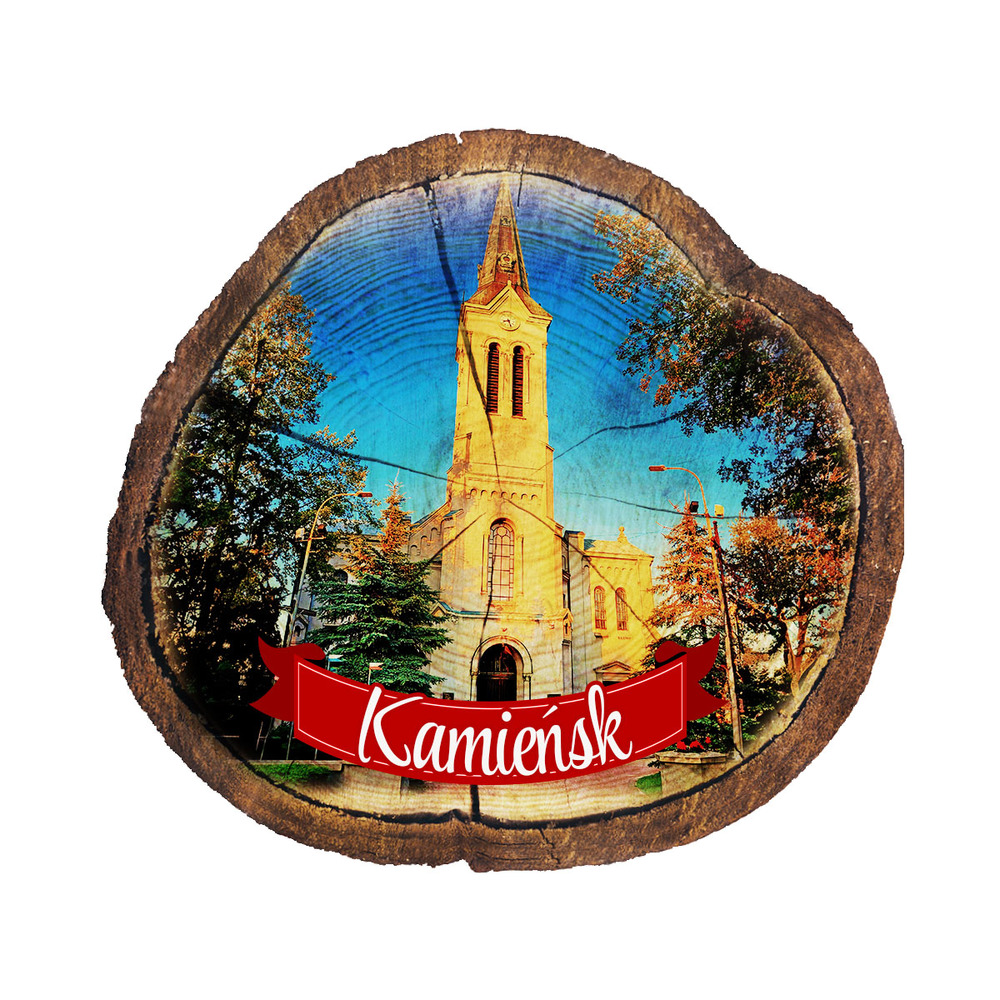 Magnes drewniany pieniek Kamieńsk