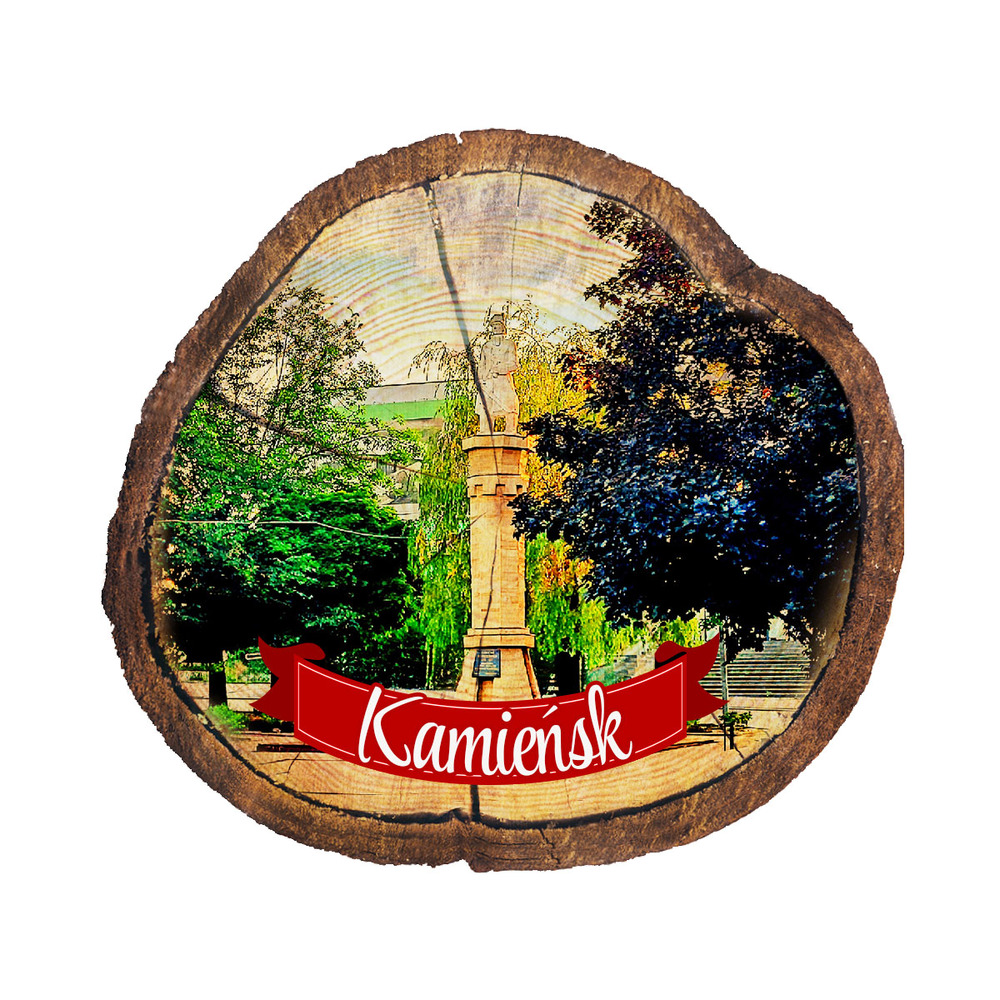 Magnes drewniany pieniek Kamieńsk