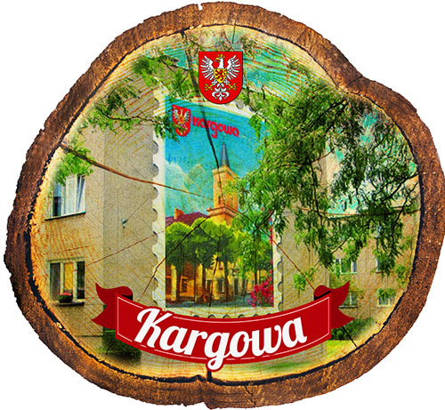 Magnes drewniany pieniek Kargowa