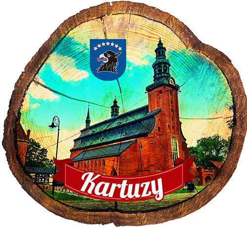 Magnes drewniany pieniek Kartuzy