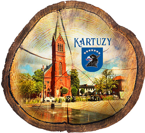 Magnes drewniany pieniek Kartuzy