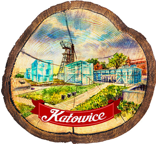 Magnes drewniany pieniek Katowice