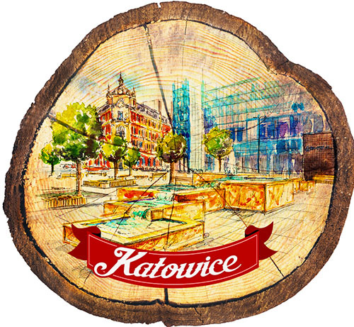 Magnes drewniany pieniek Katowice
