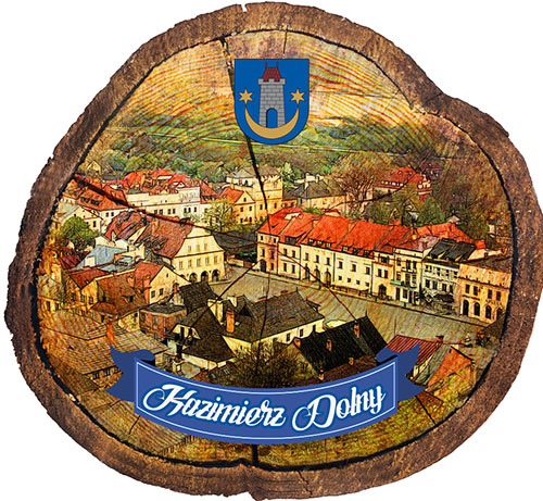 Magnes drewniany pieniek Kazimierz Dolny