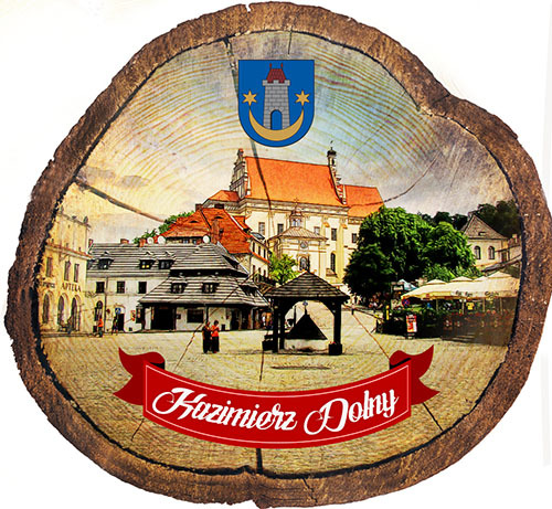 Magnes drewniany pieniek Kazimierz Dolny