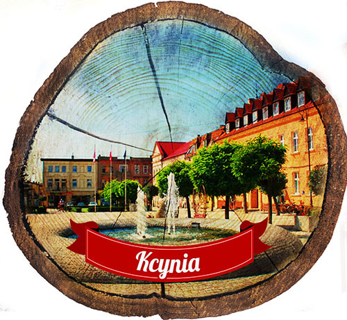 Magnes drewniany pieniek Kcynia