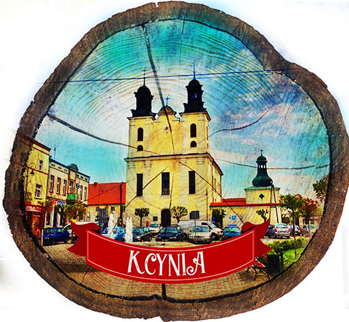 Magnes drewniany pieniek Kcynia