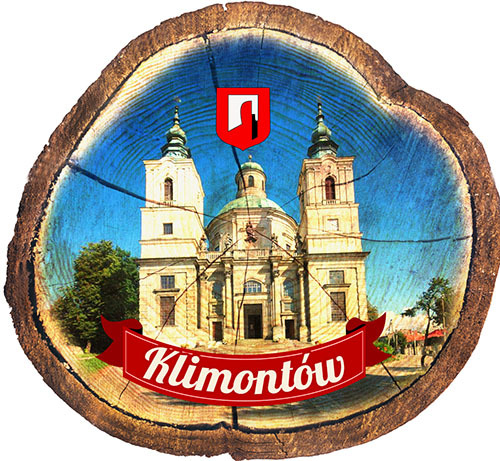 Magnes drewniany pieniek Klimontów
