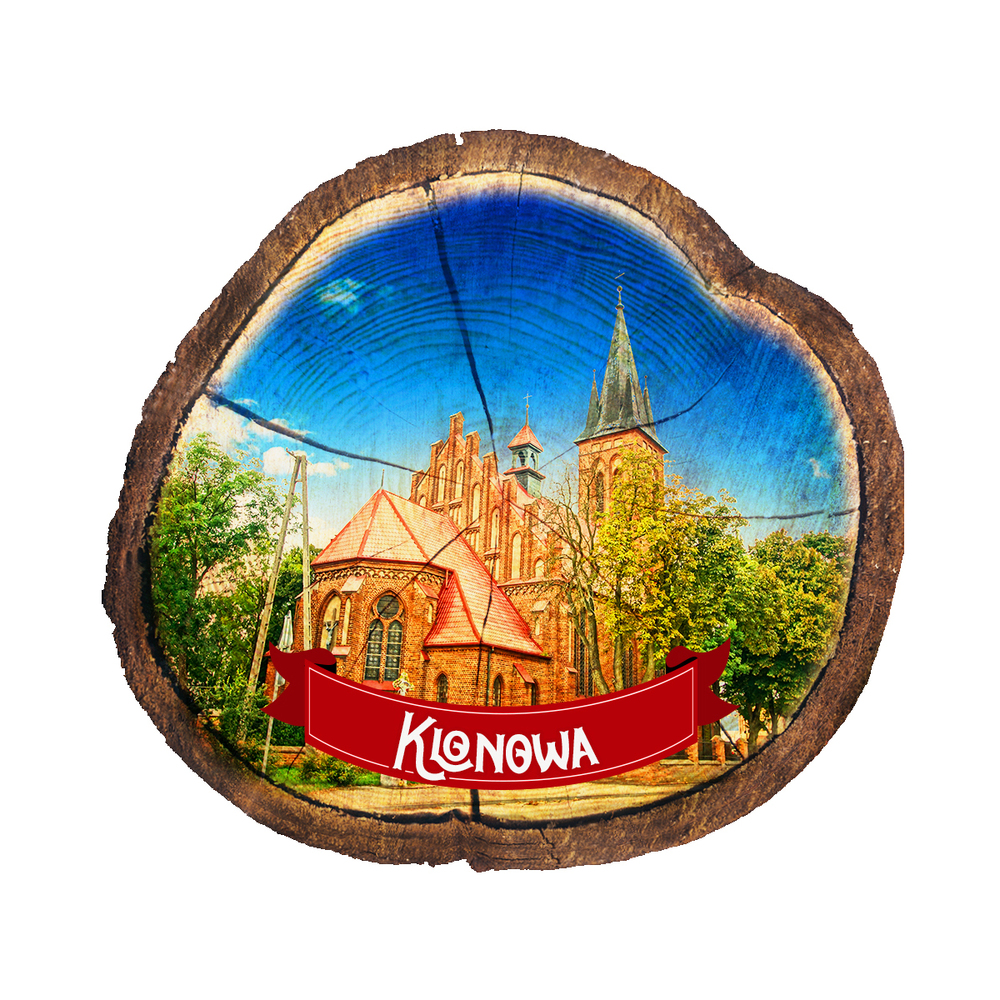 Magnes drewniany pieniek Klonowa