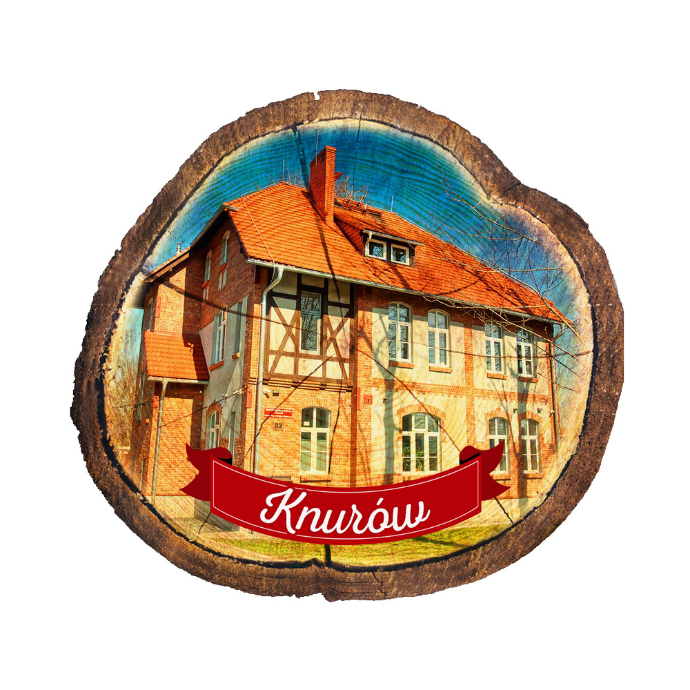 Magnes drewniany pieniek Knurów