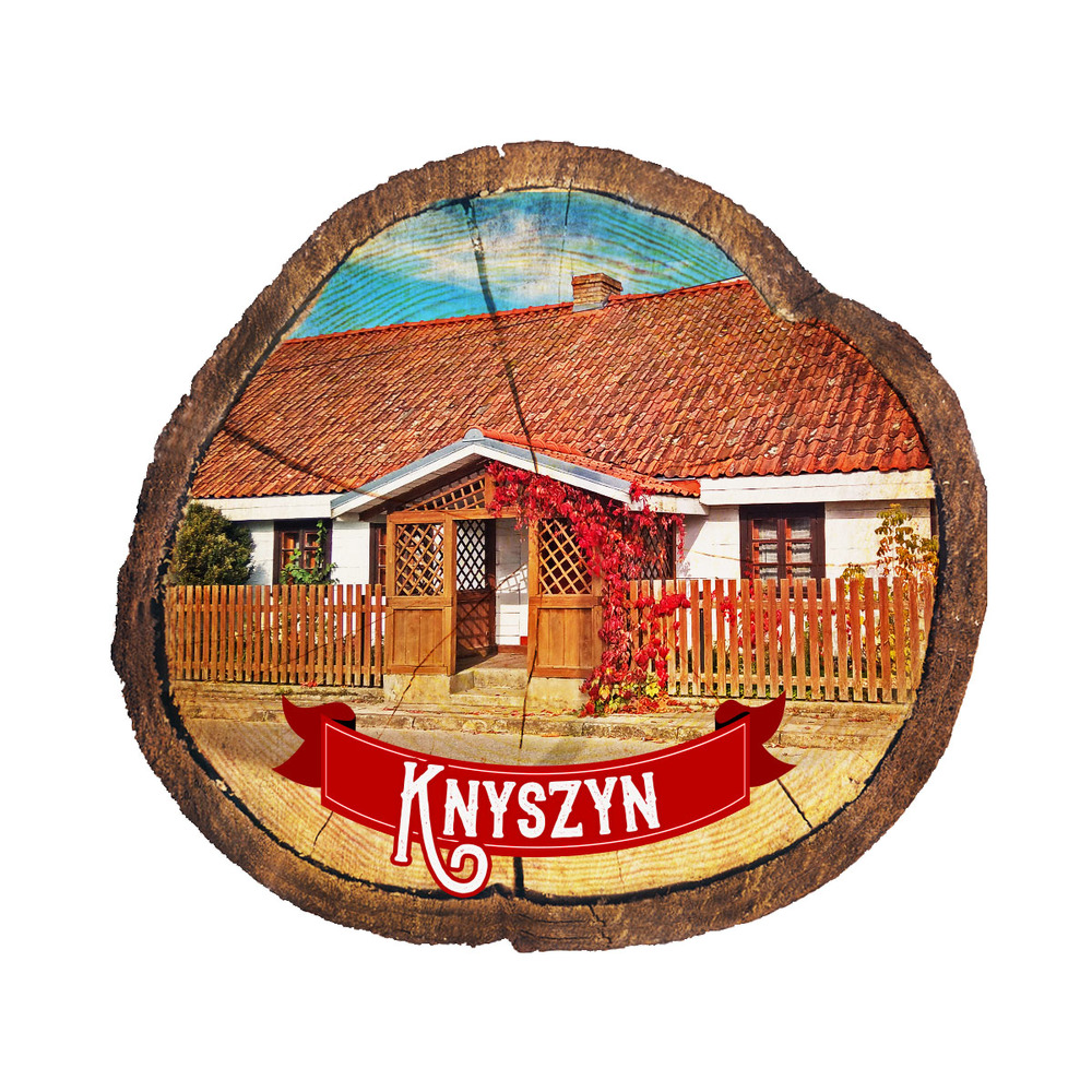Magnes drewniany pieniek Knyszyn