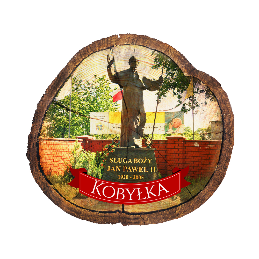 Magnes drewniany pieniek Kobyłka