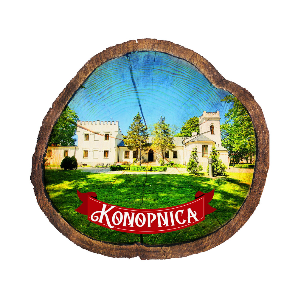 Magnes drewniany pieniek Konopnica