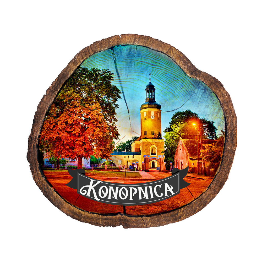 Magnes drewniany pieniek Konopnica