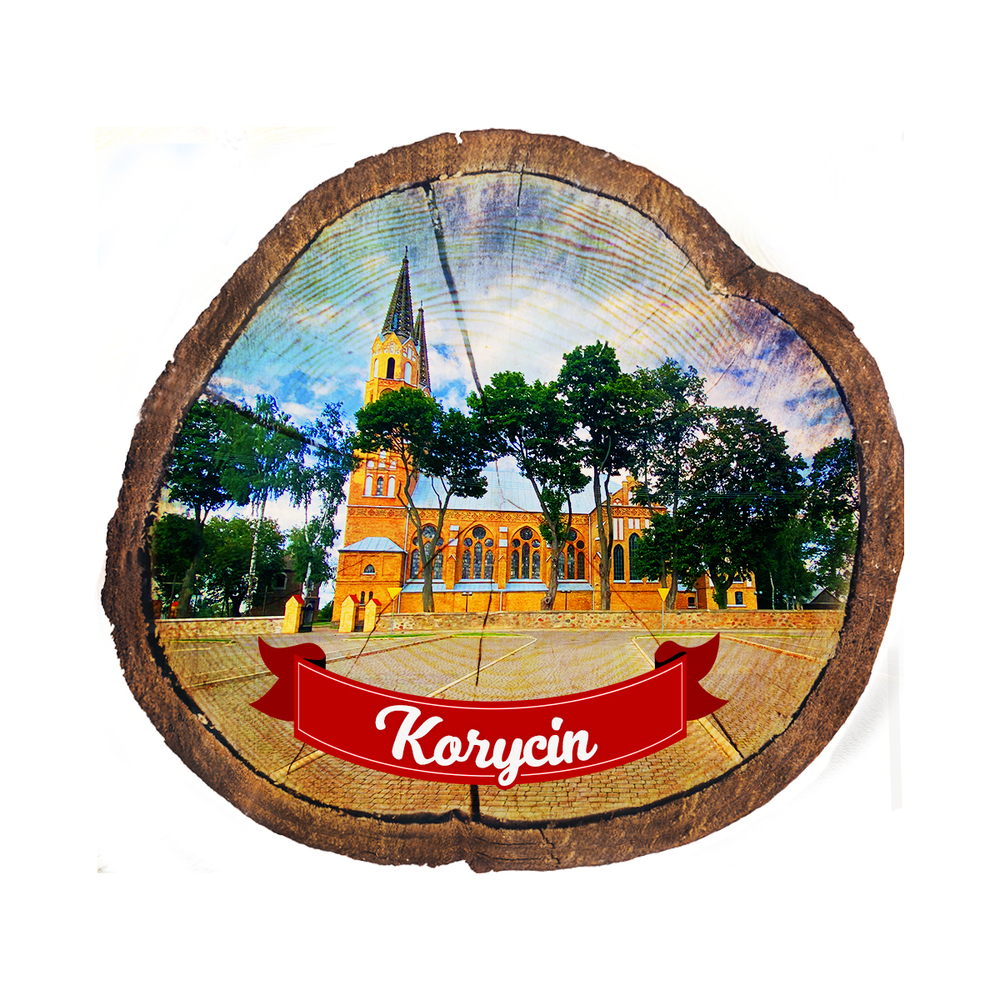 Magnes drewniany pieniek Korycin