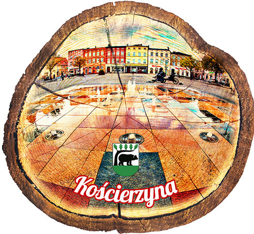 Magnes drewniany pieniek Kościerzyna