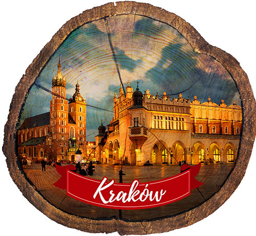 Magnes drewniany pieniek Kraków