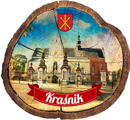 Magnes drewniany pieniek Kraśnik