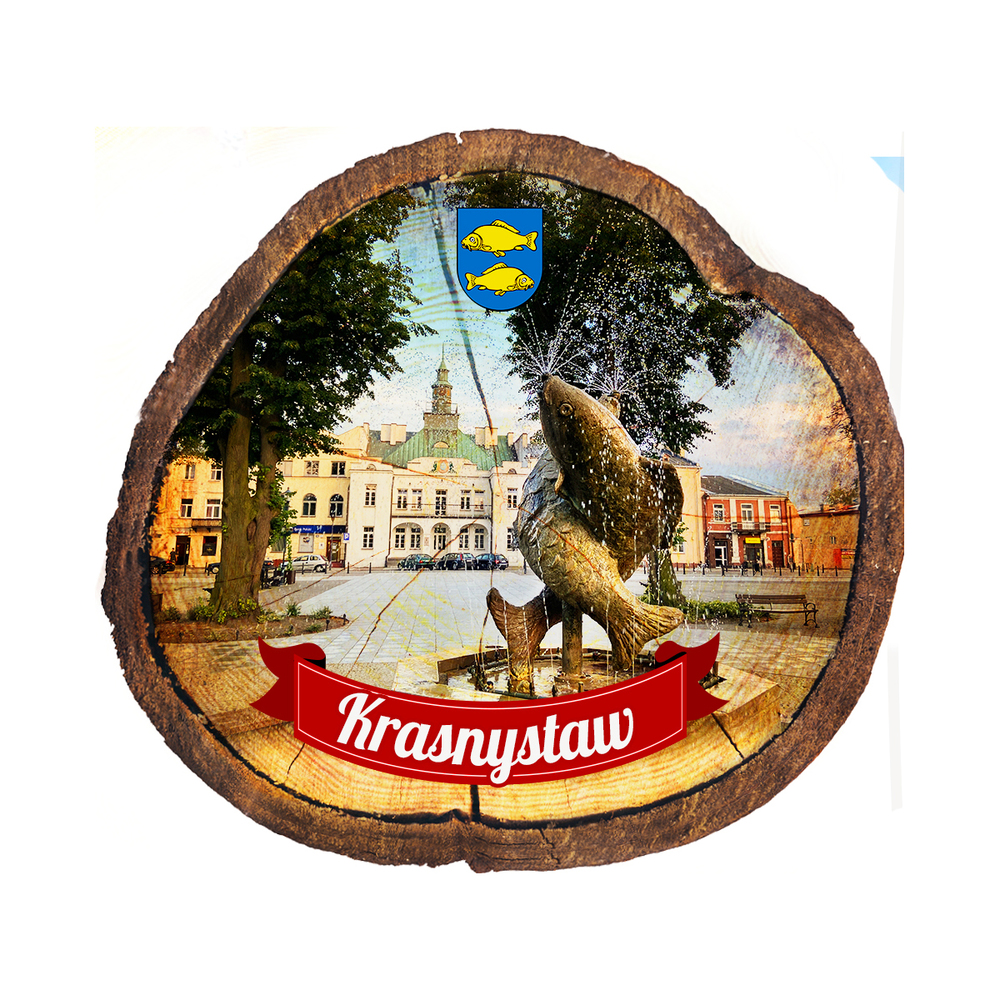 Magnes drewniany pieniek Krasnystaw