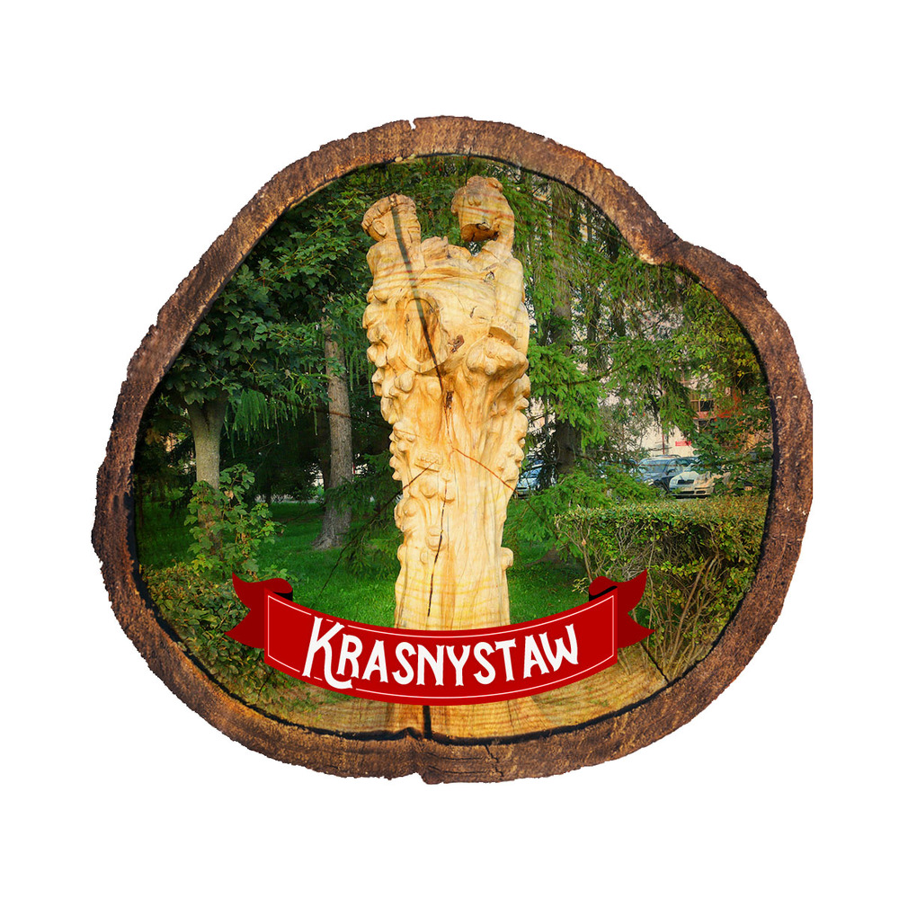 Magnes drewniany pieniek Krasnystaw