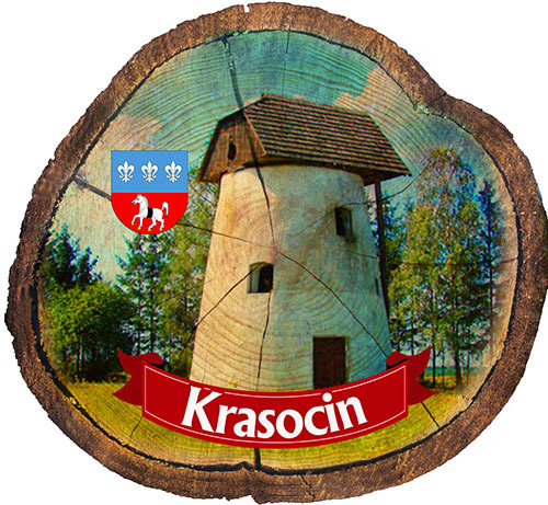 Magnes drewniany pieniek Krasocin