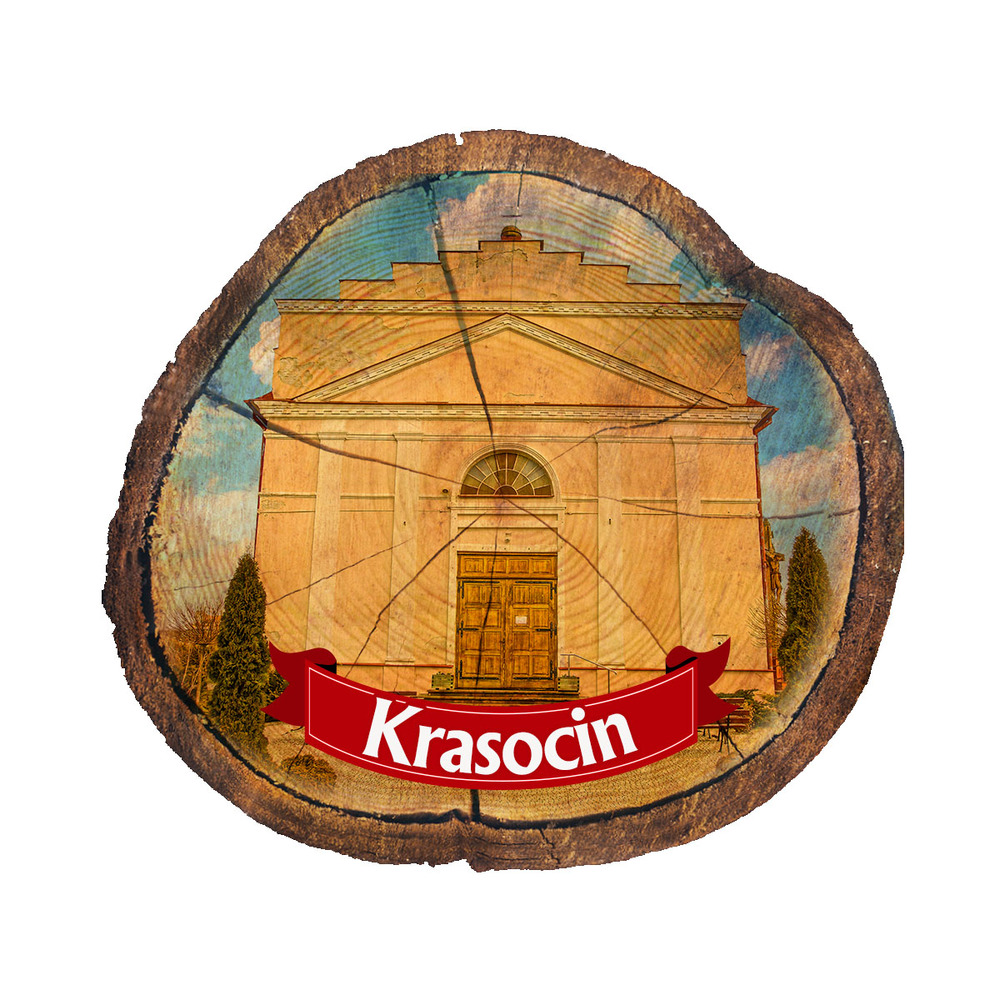 Magnes drewniany pieniek Krasocin